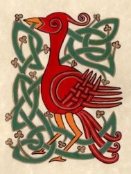 Eun Dearg, (Red Bird) hand painted picture.